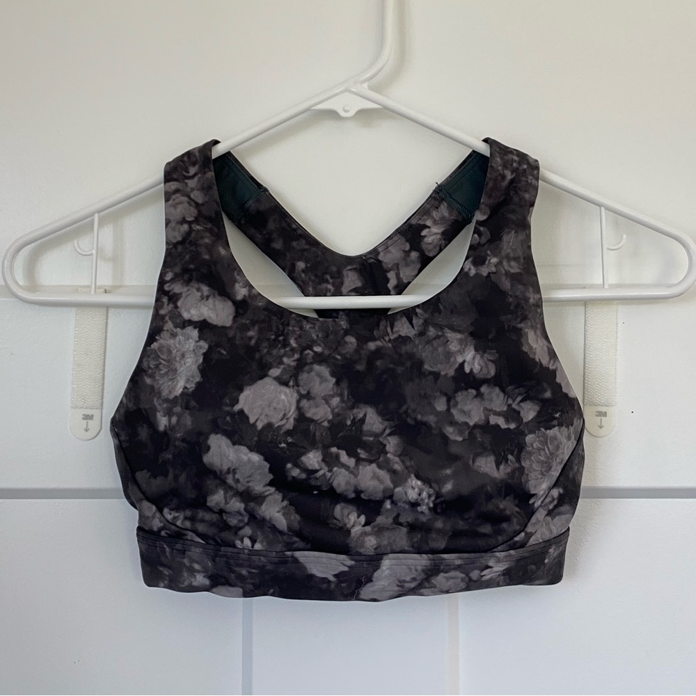 Athleta Floral Pattern Padded Sports Bra